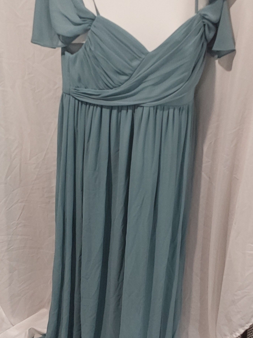 Ever Pretty Teal Blue Off-Shoulder Maxi Dress
